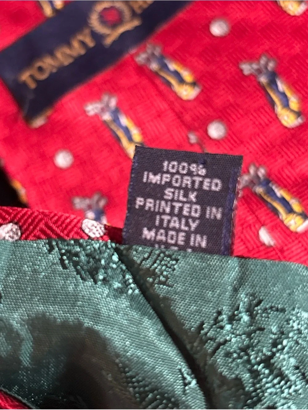Tommy Hilfiger Golf Theme Men’s Necktie 100% Silk Made In USA